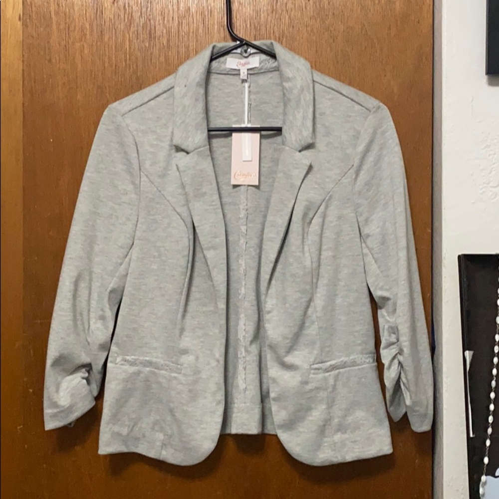 Dress crop sleeve blazer jacket